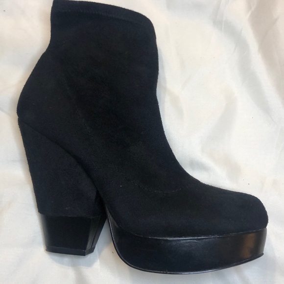 ASOS Black Sueded Stretch Ankle Booties Size 7 - Picture 7 of 8